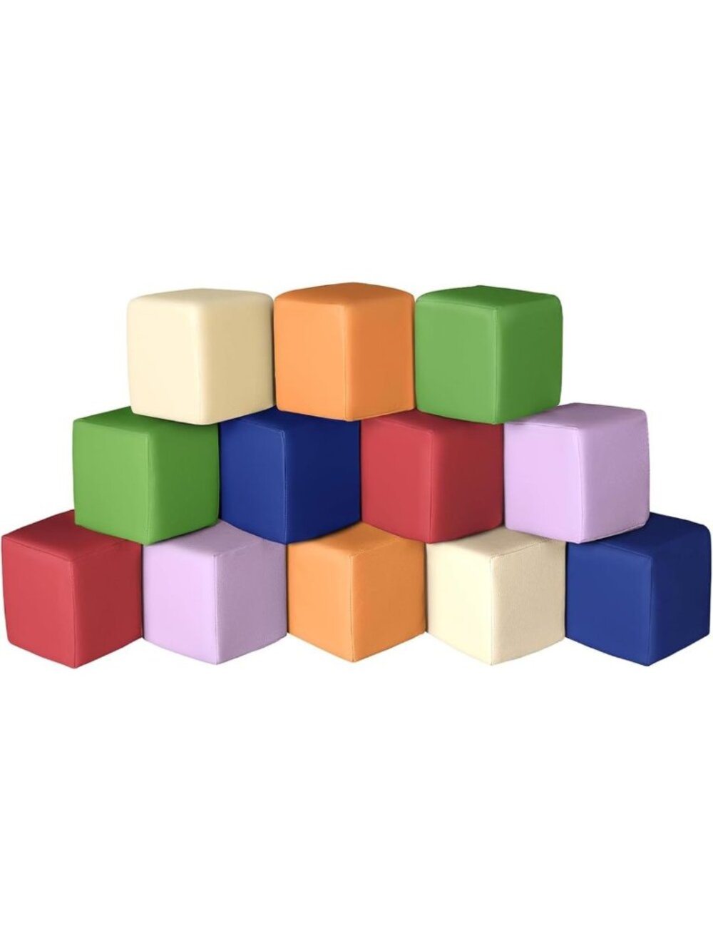 Colorful Foam Building Blocks Set - 12 Soft PU Leather Stacking Toys for